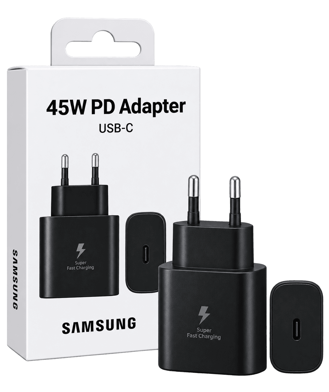 45W USB-C PD Charger — Samsung Super Fast Charging 2.0 Compatible — Up to 45W USB-C Power Delivery 3.0 with PPS